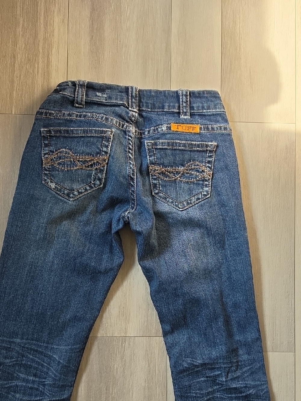 Cowgirl Tuff Denim Straight-Leg Jeans with Embroidered Back Pockets